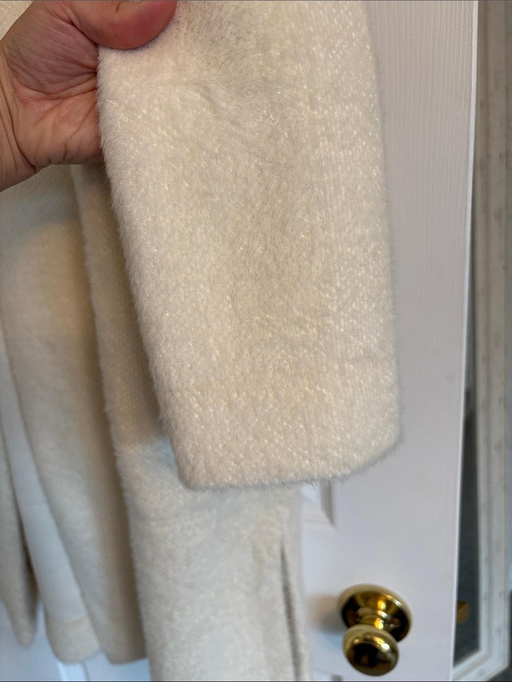SYMPLI Cream Plush Open-Front Cardigan Jacket - Picture 4 of 11